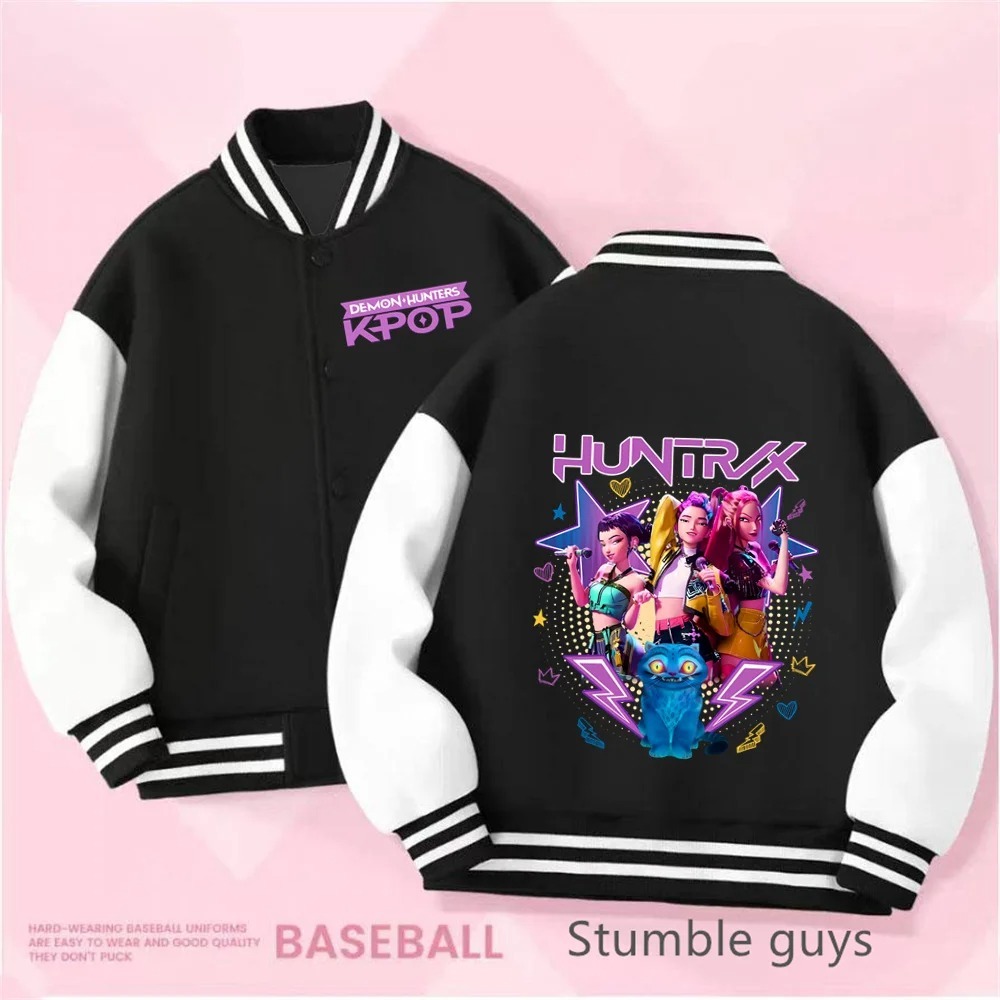 HUNTRIX KPOP DEMON HUNTERS HUNTER RUM Kids Varsity Baseball Jacket Cool ...