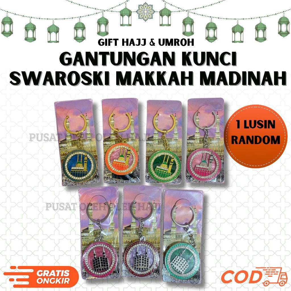 GANTUNGAN SWAROSKI KEYCHAIN 1 DOZEN PREMIUM PEARL KEYCHAIN I MAKKAH ...