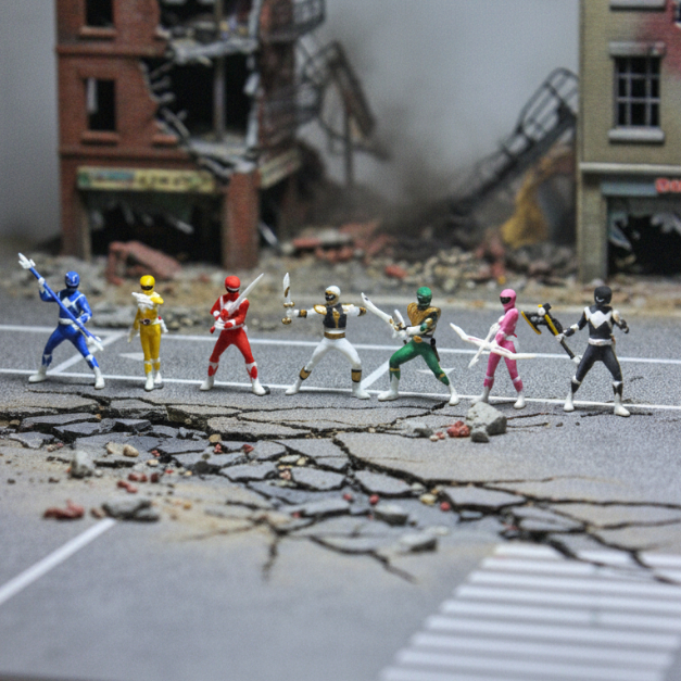 Miniature Figure Power Rangers Mighty Morphin Scale 1/64 Diorama ...
