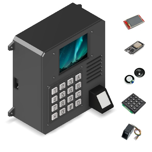 Case ESP32 30 pin Fingerprint sensor AS608 2.4 inch LCD TFT SPI Display ...