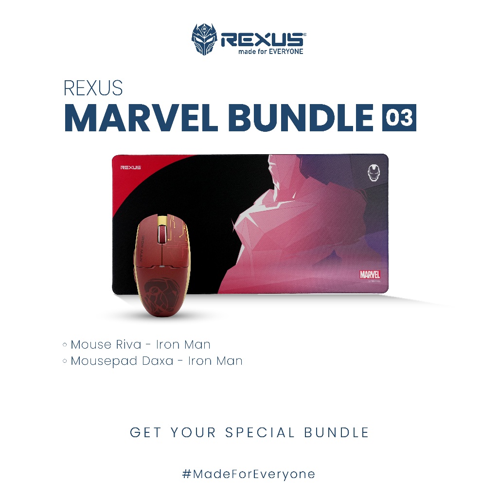 Rexus Marvel Bundle 03 - Wireless Gaming Mouse + XL Mousepad | Shopee ...