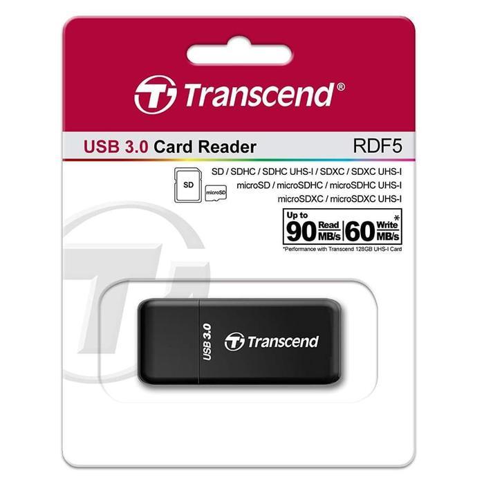 Transcend Card Reader RDF5 - SD, microSD USB 3.0 / USB 3.1 - BLACK ...