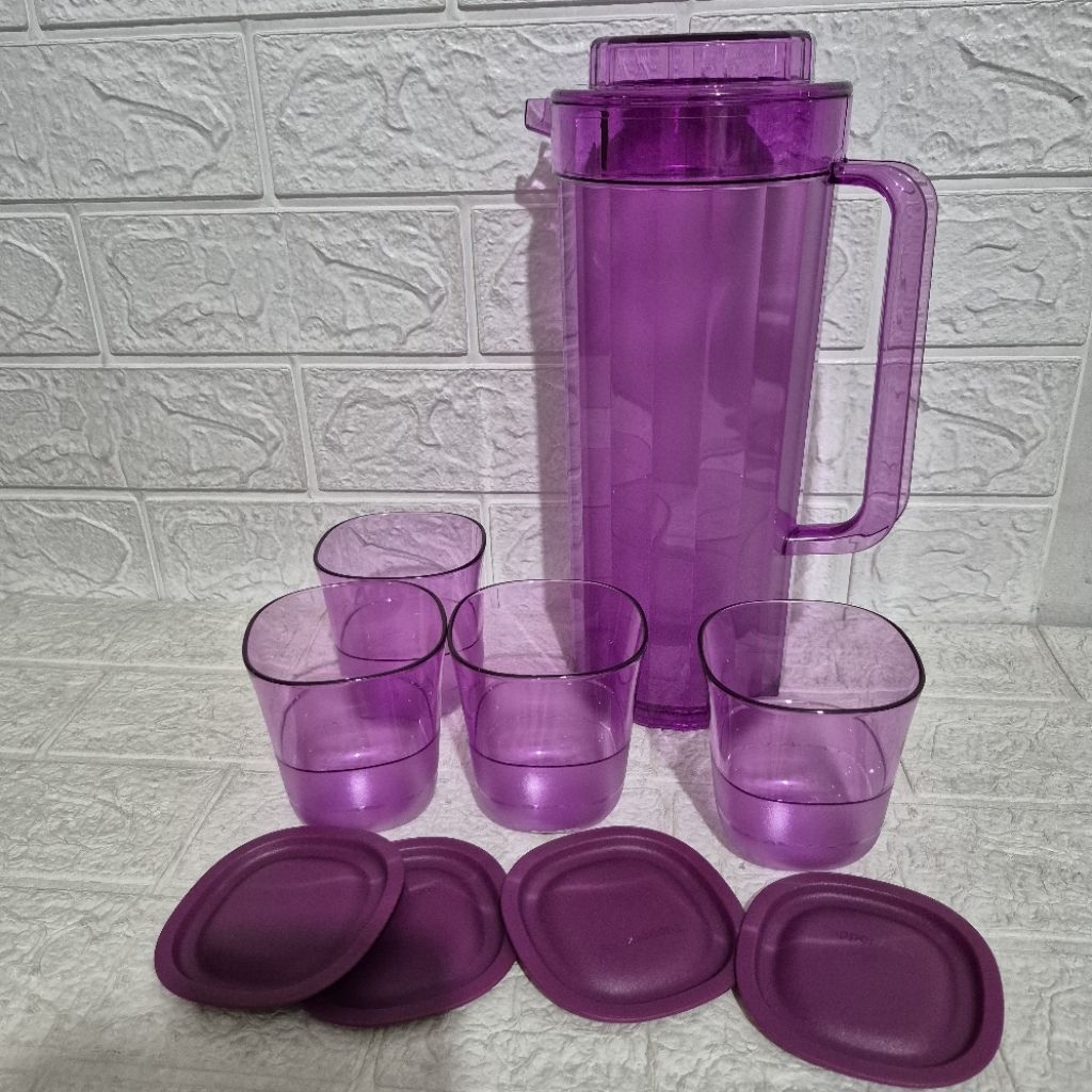 Water color Pitcher Set Tupperware sheerly Set outdoor dining Rosetta ...