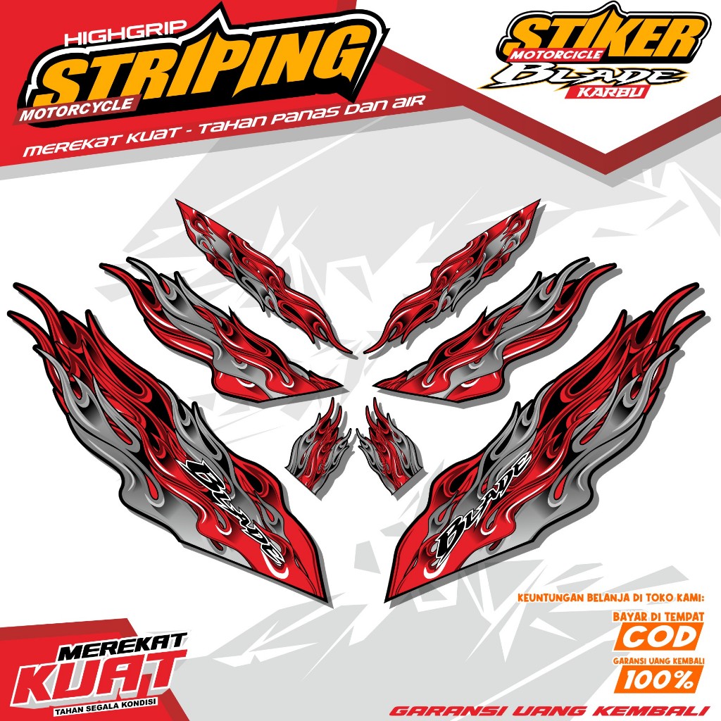 BLADE CARBON / BLADE / Striping Sticker Decal Decal Variation Strip ...