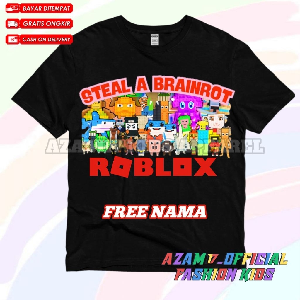 Roblox Steal Brainrot Game Kids T Shirt Free Name Kids T Shirt Steal Id 11134207 81zto