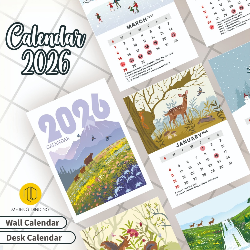 2026 Landscape Calendar 2026 Aesthetic Calendar/ 2026 Desk Calendar ...