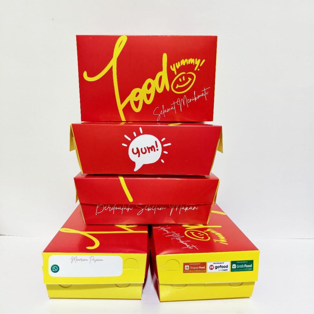 Paper Lunch Box Size M (50 pcs) Ivory Glossy Lamination food Box ...