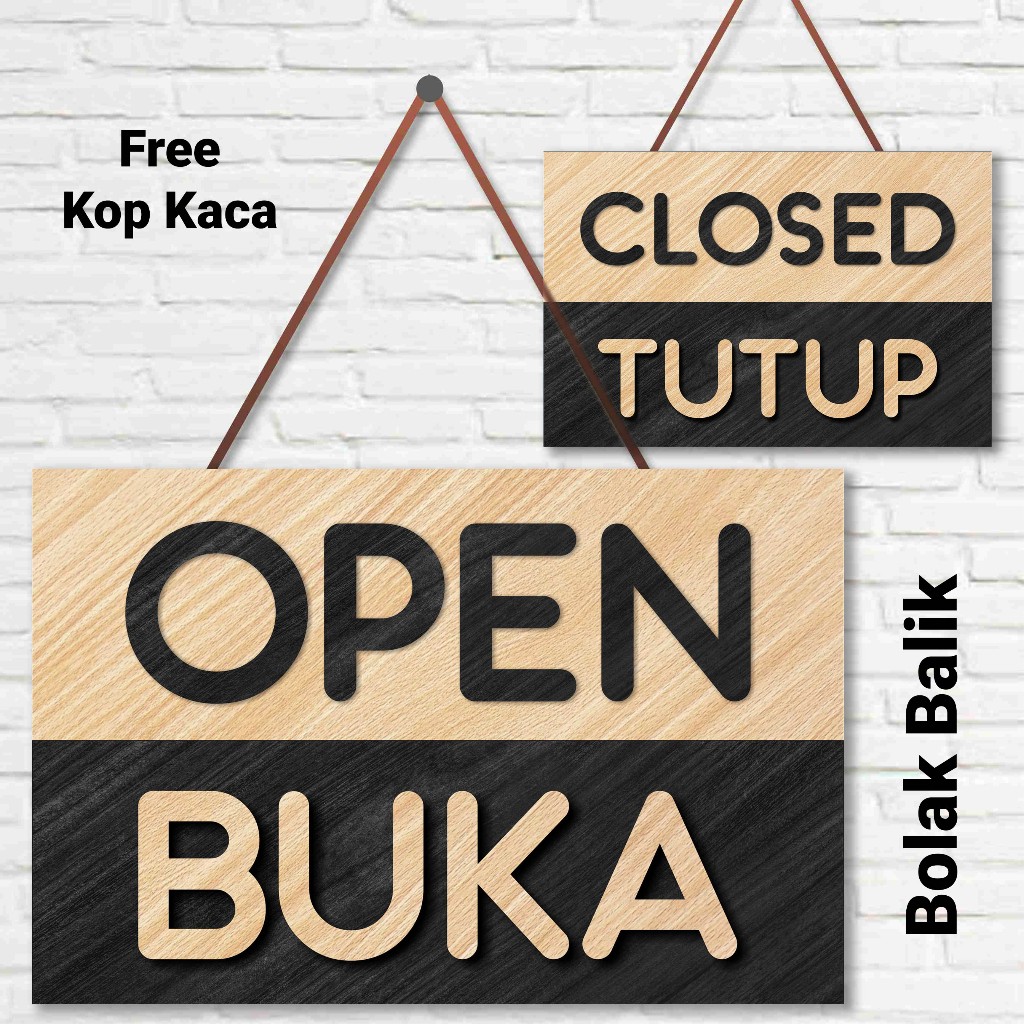Open Closed sign board large mdf board material size 30cm x 20 cm ...