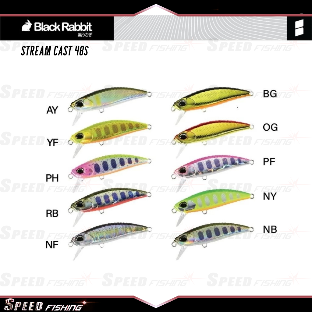 Lure Black Rabbit Stream Cast 48S Sinking Minnow | Shopee Malaysia