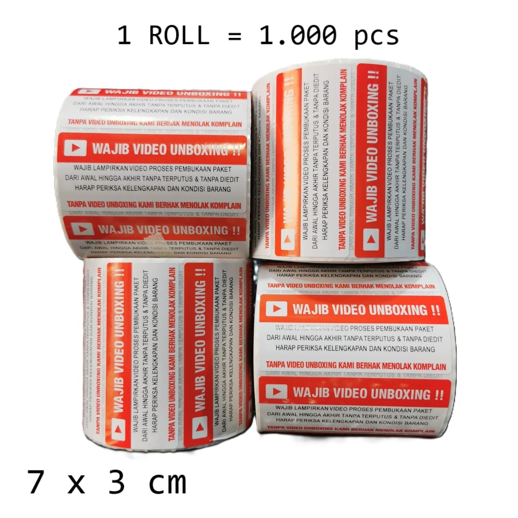 Unboxing Video Mandatory Sticker Labels 1 Roll contains 1000 pcs (7x3 ...