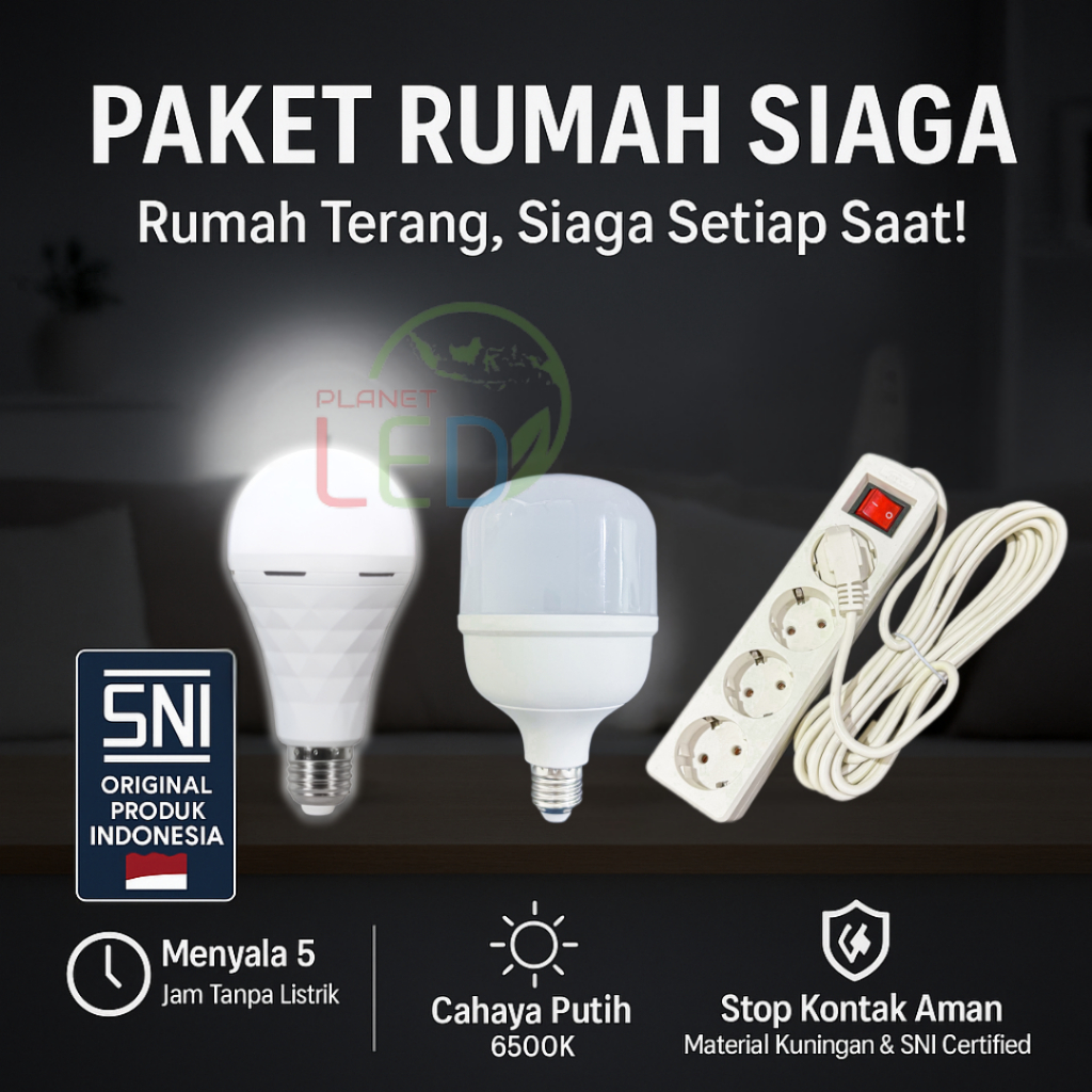 Siaga House Package – Benlite 18W + Provi Bulb T 60 + 4-Hole Socket ...