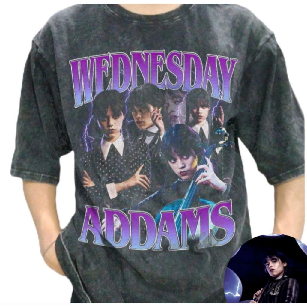 Wednesday Horror Movie Series Vintage Wash T-shirt/Wednesday Addams ...