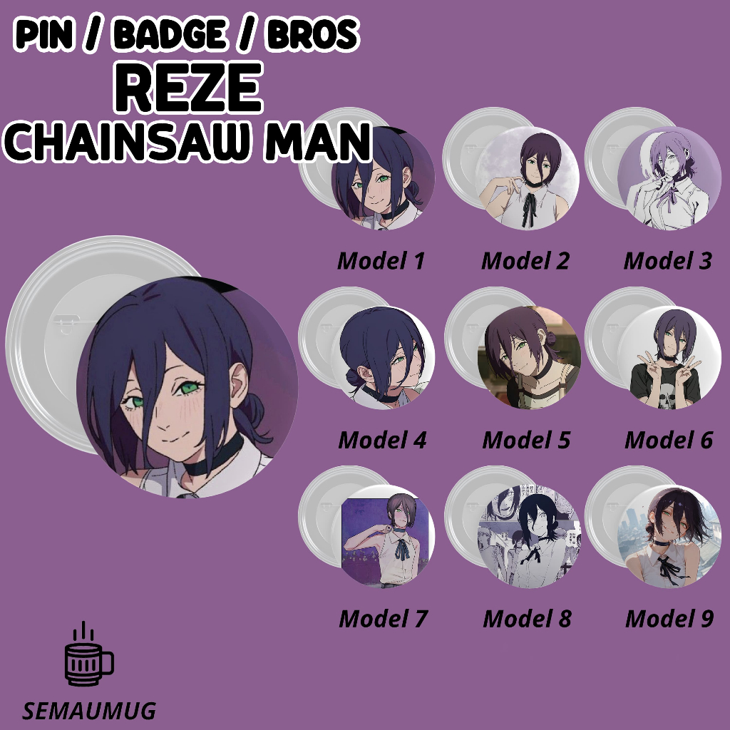PIN REZE CHAINSAW MAN GIFT ROUND BADGE BROOCH CUTE ANIME CUSTOM PRINT ...