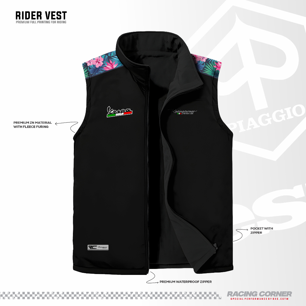 VESPA PREMIUM VEST FULL PRINTING VEST FOR RIDING | RACING CORNER ...
