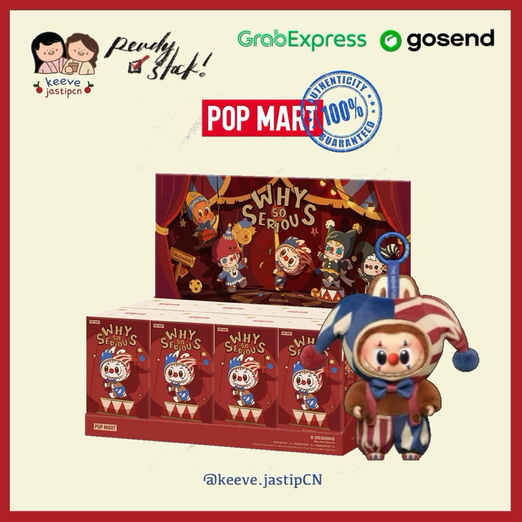 Blind Box POPMART Why So Serious - Pendentif Peluche Vinyle Labubu - 1 Boîte Neuf