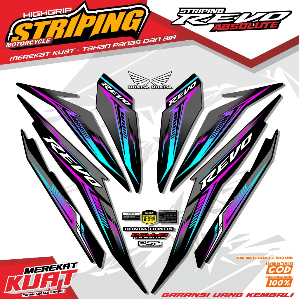 ABSOLUTE REVO 110 OLD STRIPING REVO STICKER/ REVO ABSOLUT/ REVO 110 ...