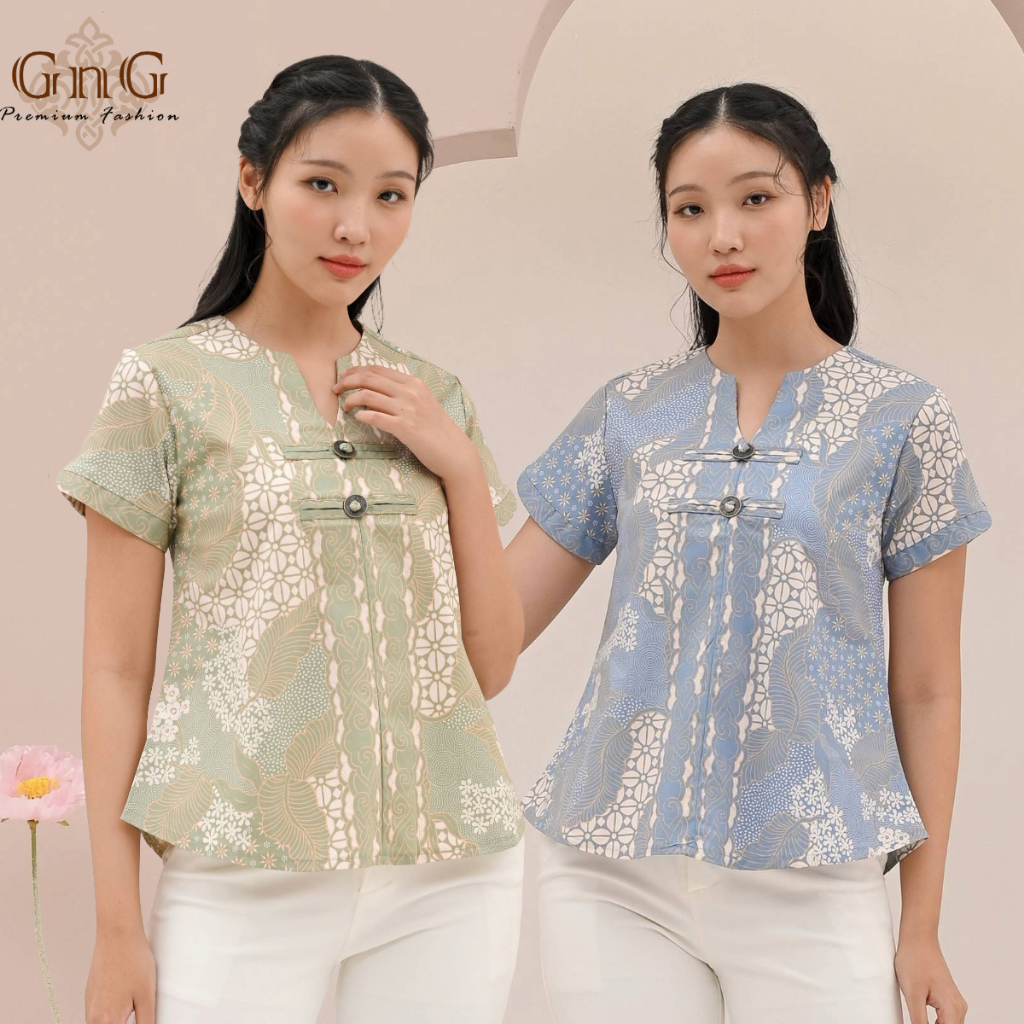 Batik Top 208 ICE Blue/ Women's Batik Blouse Modern Batik/ Batik ...