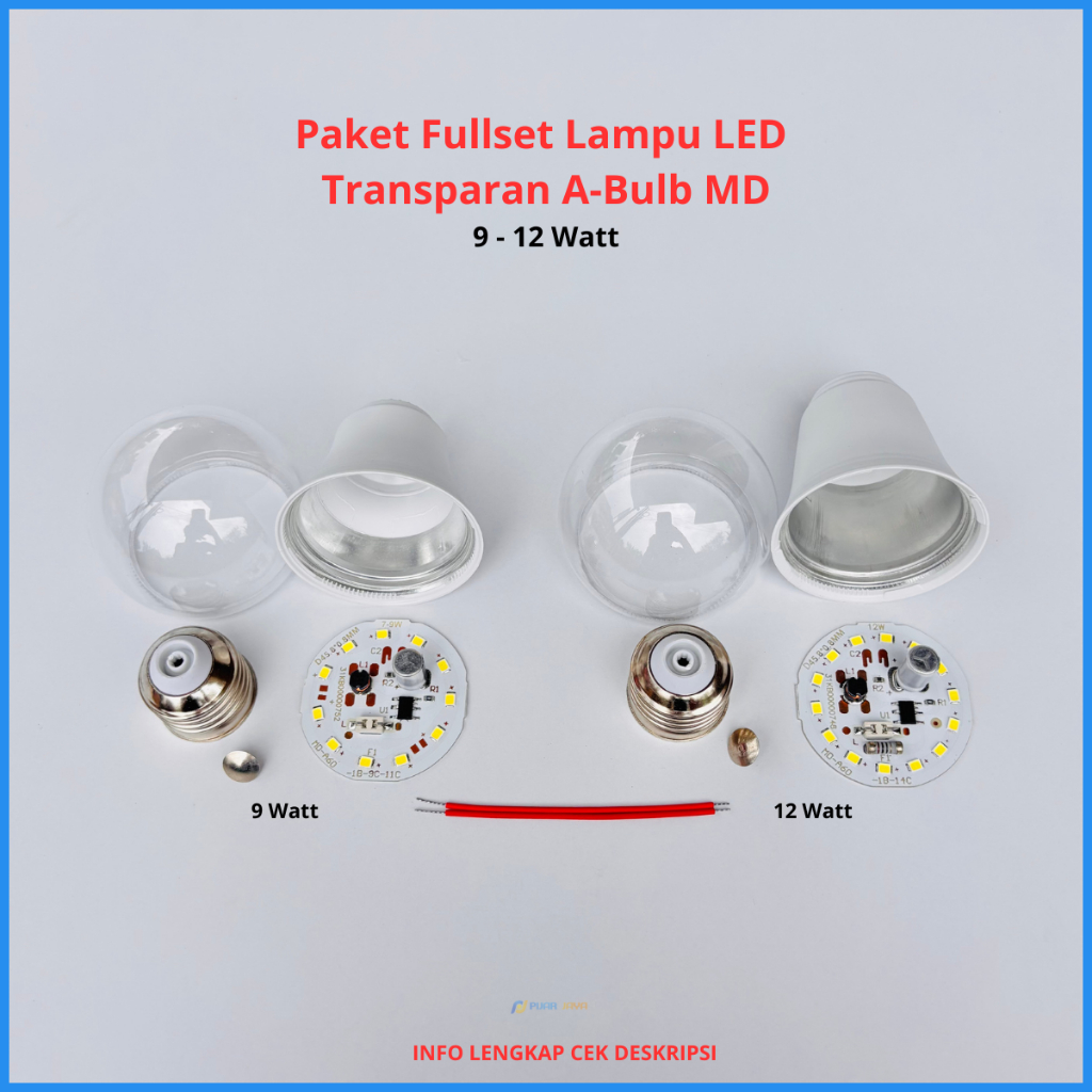 Full Set Transparent LED Light Package Ready to Assemble 9W 12W ...