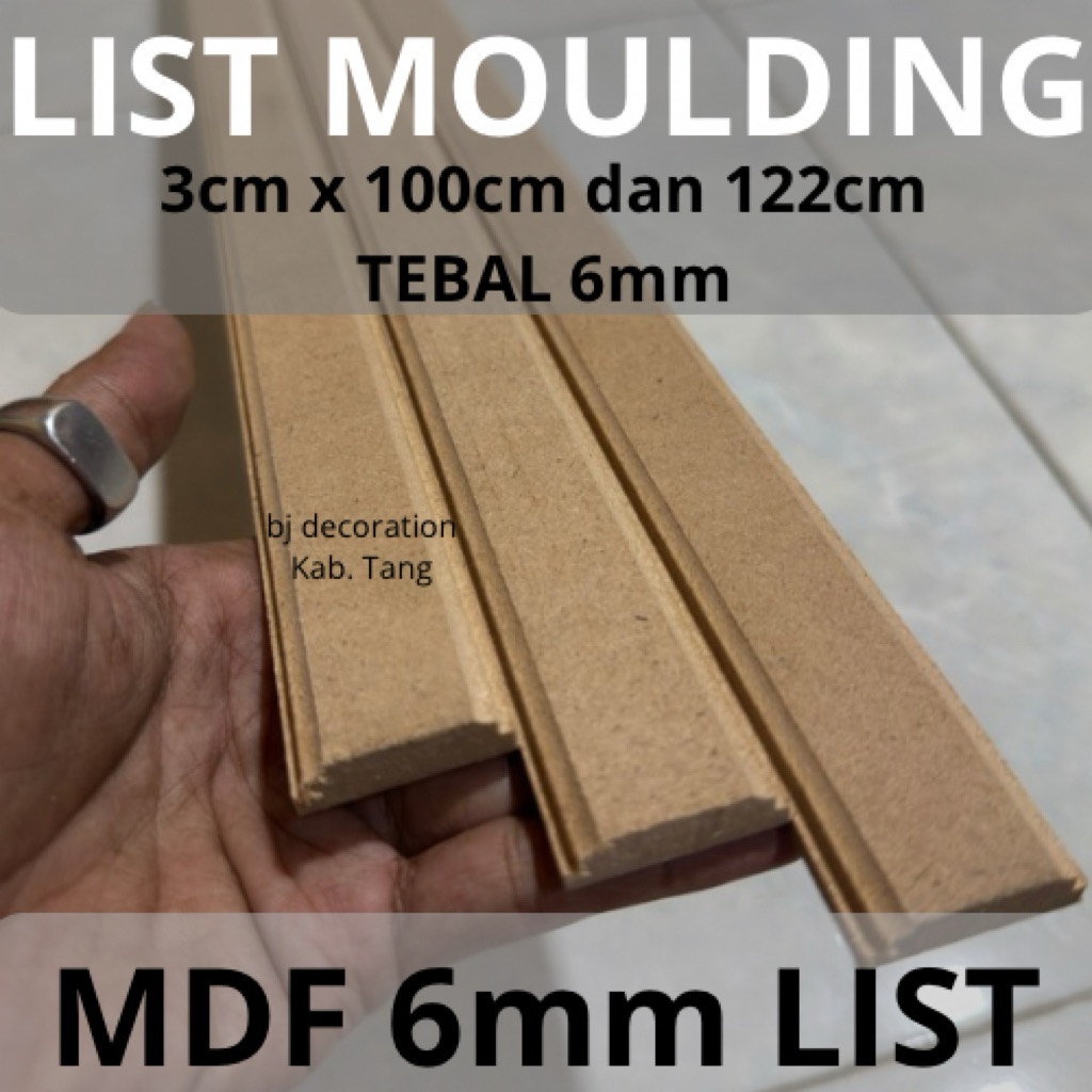 WALL MOULDING PROFILE LIST 6mm MDF BATTEN WALL LIST/ 3cm x 100cm and ...