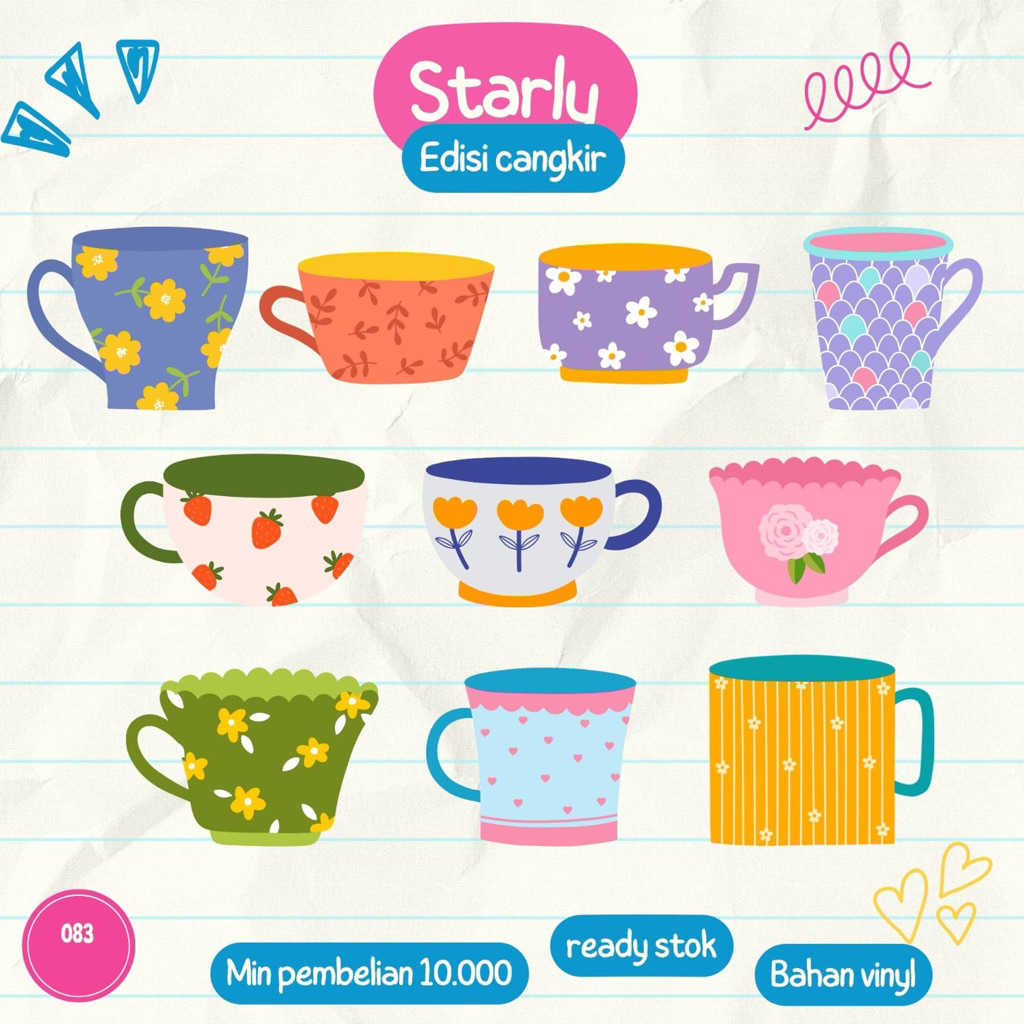 STARLY 091 - AESTETIC STICKERS CUP STICKERS TUMBLR STICKERS LAPTOP ...