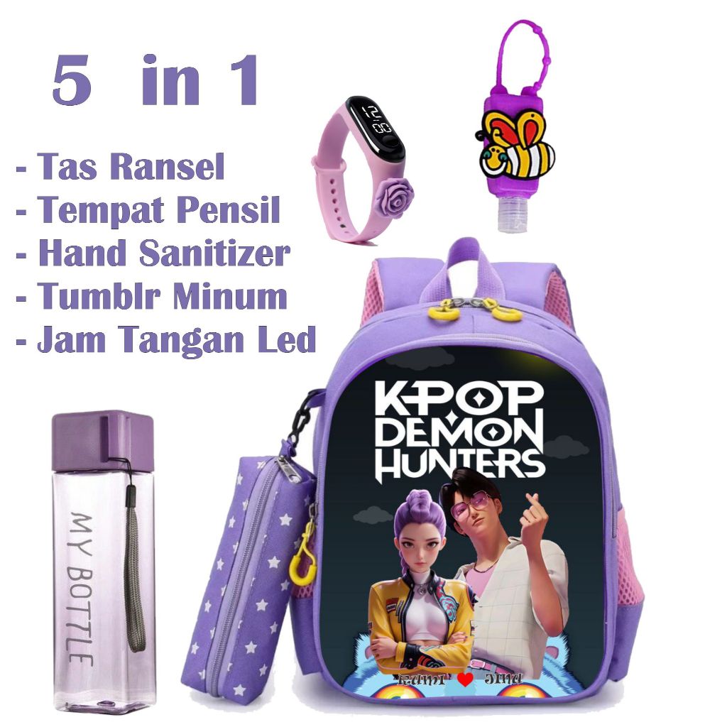 Kindergarten and Elementary School Backpack with RUMI & JINU KPOP DEMON ...