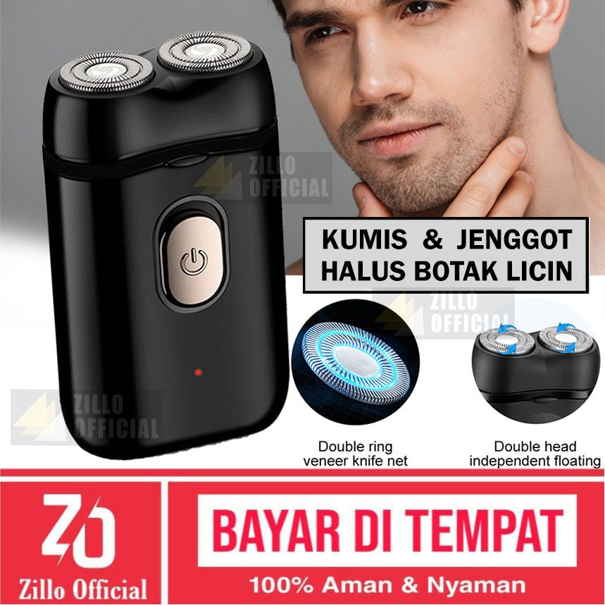 MESIN ZILLO Mini Electric Beard Shaver Portable Mustache Shaver Shaving ...