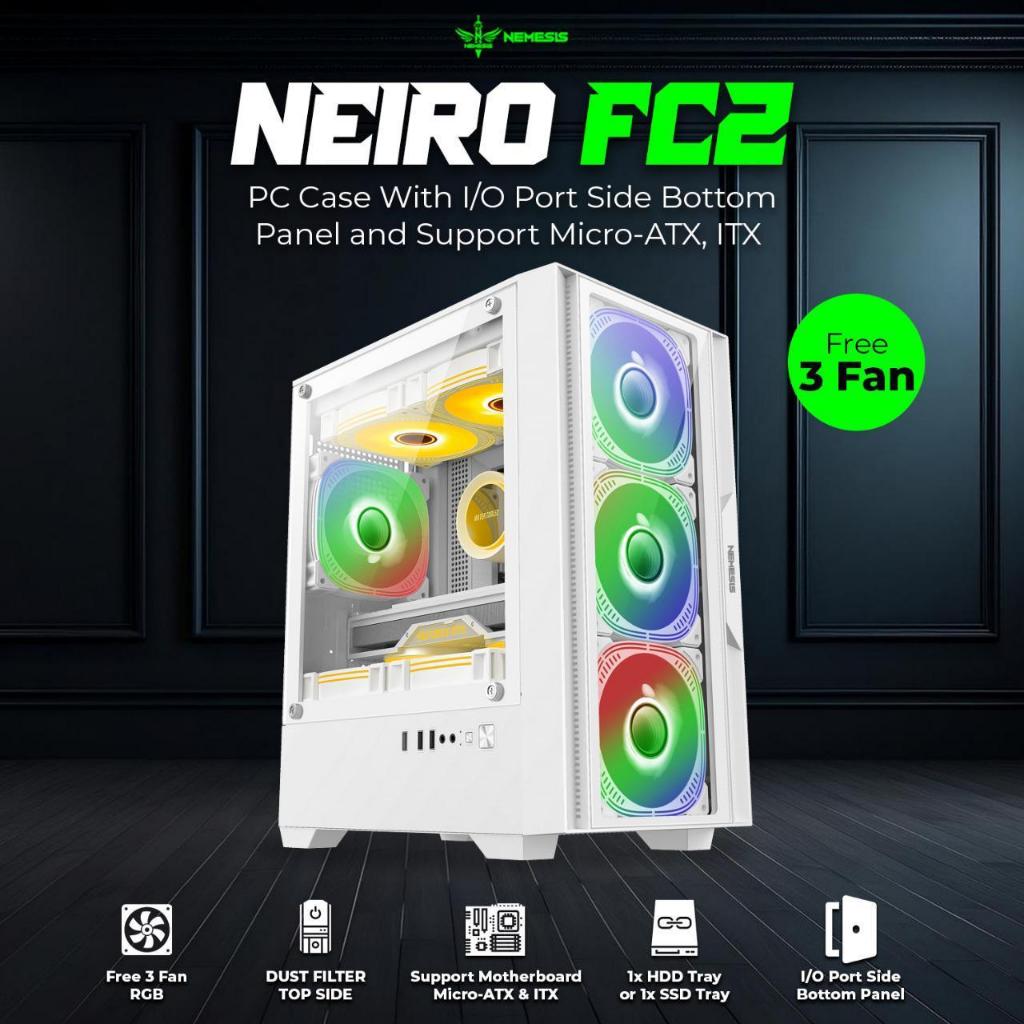 NYK Neiro FC2 M-ATX Gaming PC Case ITX/ FREE 3Fan RGB | Shopee Malaysia