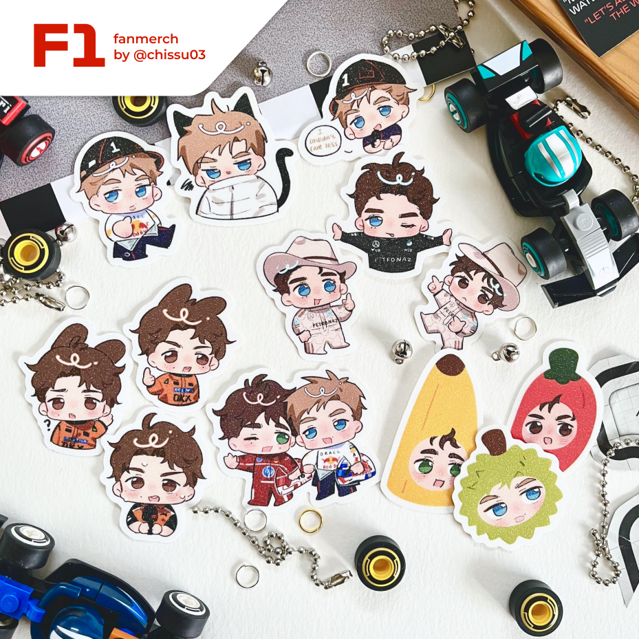 F1 Assorted Glitter Stickers (Max Verstappen, OSCAR Piastri, Charles ...