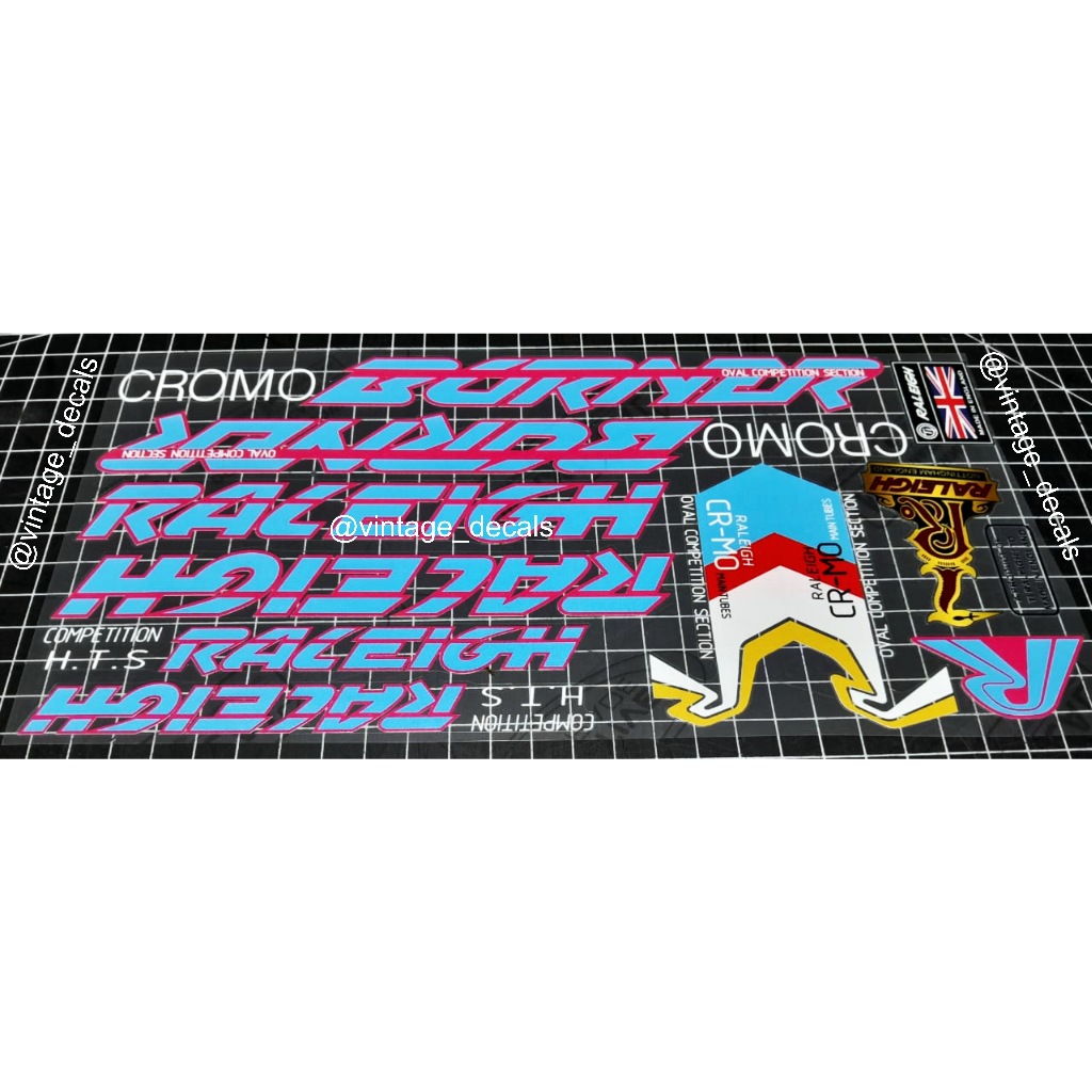 Sticker Motor Sticker Decals Repro BMX Raleigh Team Burner Cromo Burner ...