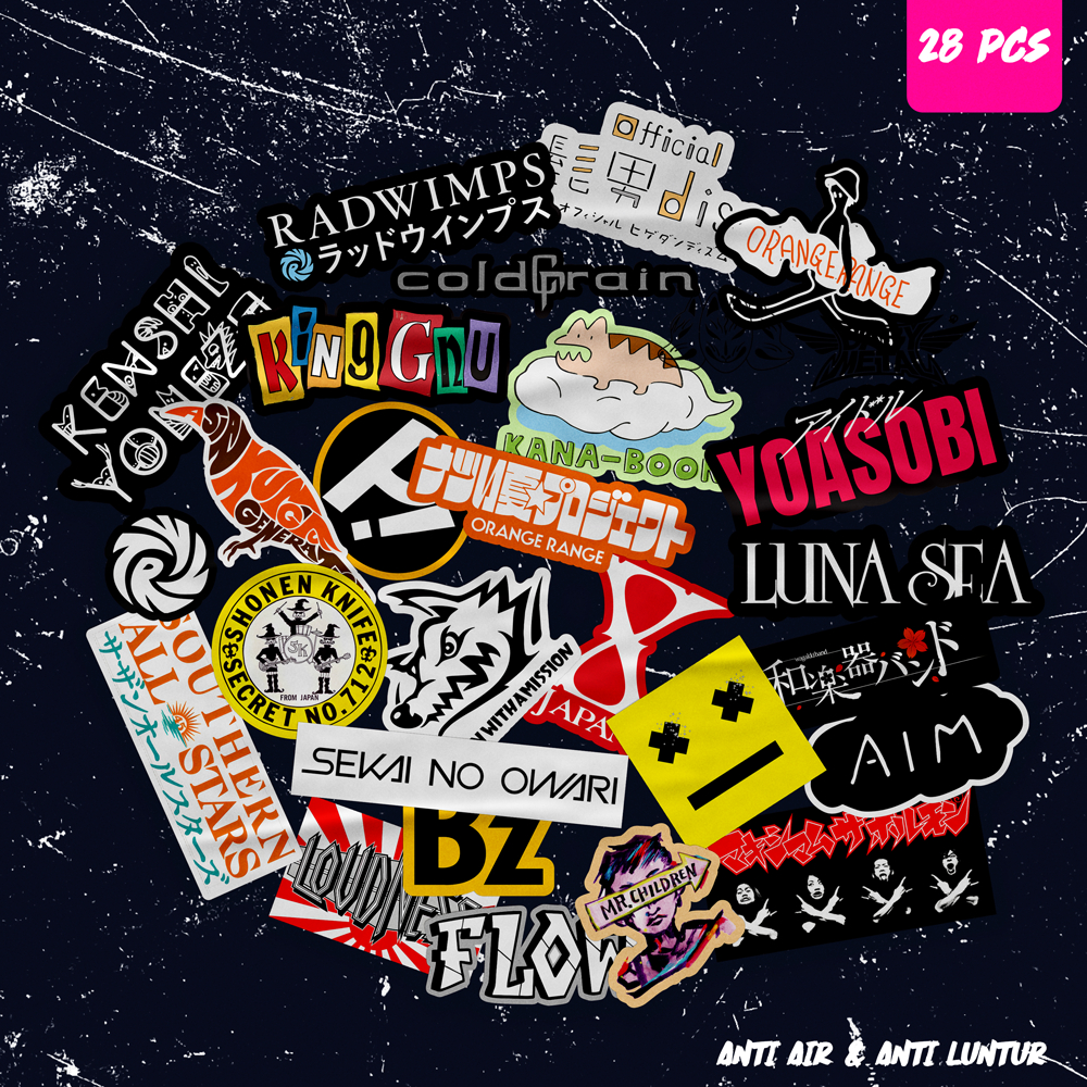 HP Japan Band Logo Tumblr Stickers 28 Pcs Case Laptop Helmethp | Shopee ...