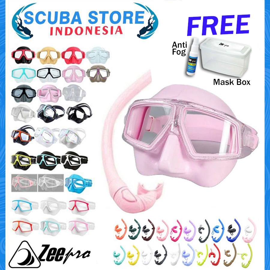 Combo Set Mask Zeepro Sphero Snorkel Folding Nautilus Flexible Mask Low ...