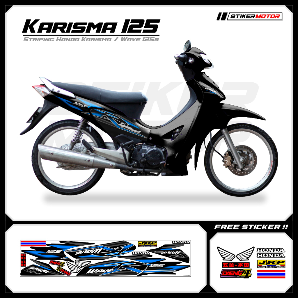 K37 Striping Sticker Honda Karisma 125 d Wave 125 R Racing Mothai ...