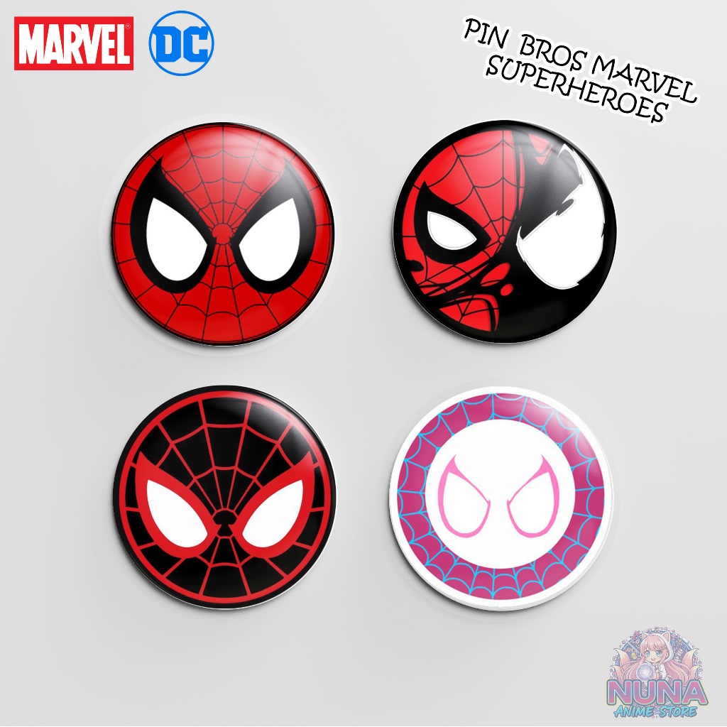 Pin Button Brooch Emblem Marvel Series Superhero Spiderman Venom Batman ...