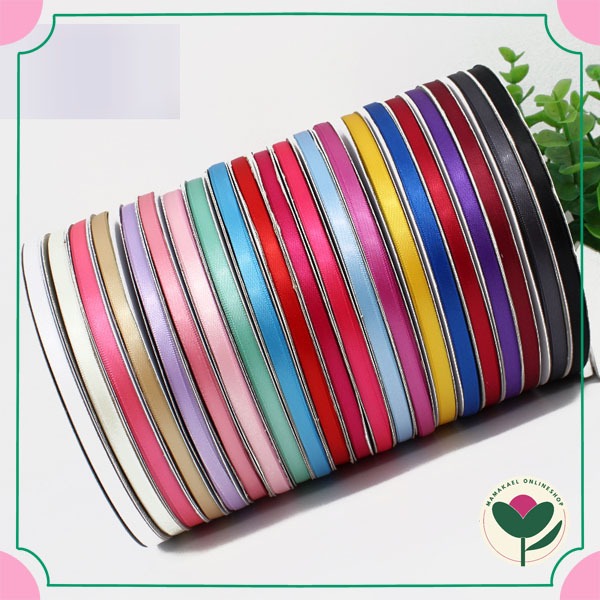 1 meter 0.6cm satin ribbon IMPORT beautiful color meter ribbon bouquet ...