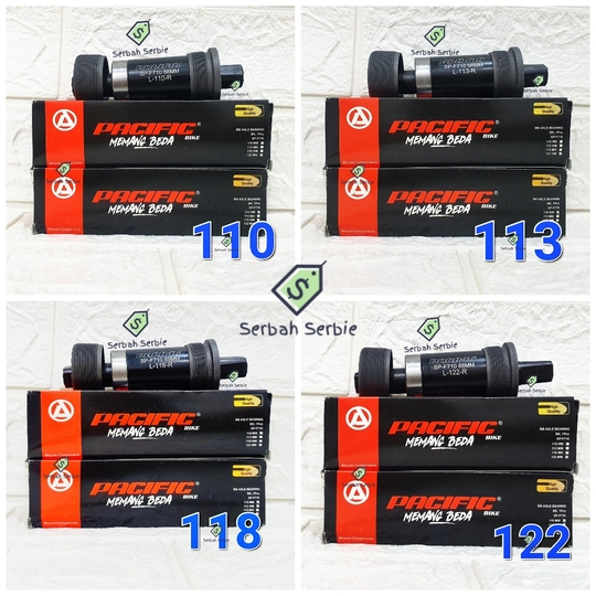 BOTTOM BRACKET BB 110 113 118 122 MM PACIFIC AS BEARING CENTER GEAR ...