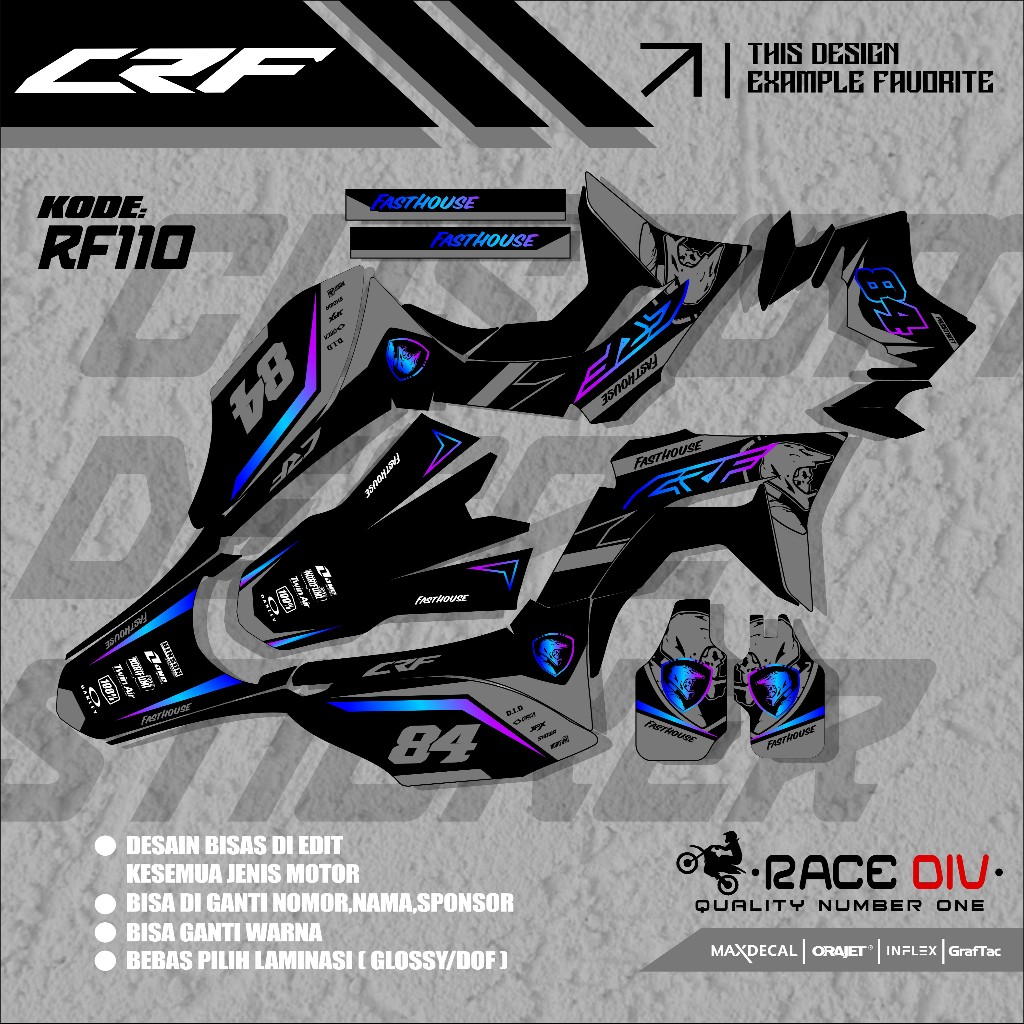 Decal sticker full body sticker crf 150l can request design can cod ...