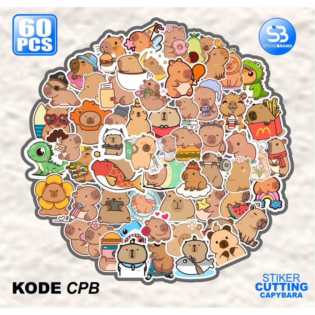 50 Pcs Waterproof Vinyl Capybara Stickers for Laptops, Books, etc ...