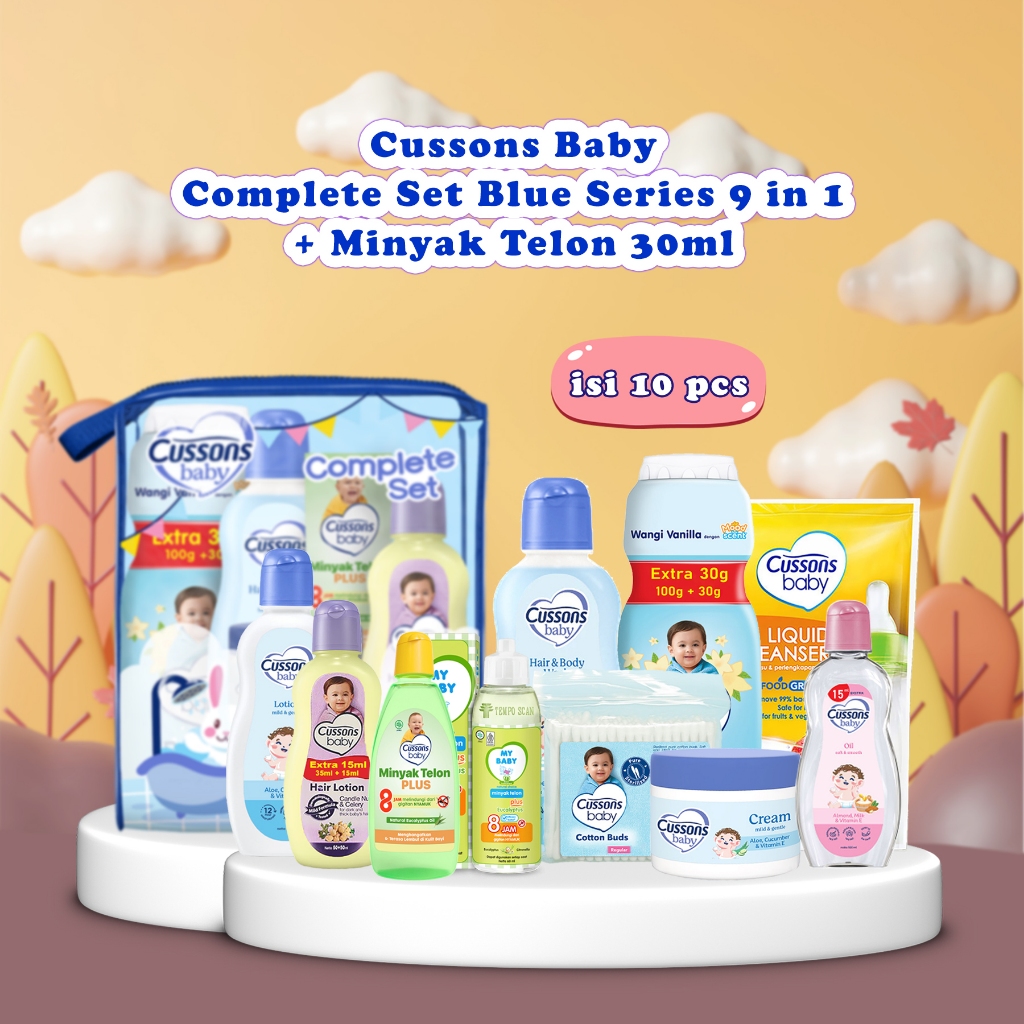 Cussons Baby Complete Set Blue Series 9 in 1 Plus My Baby Telon Oil ...