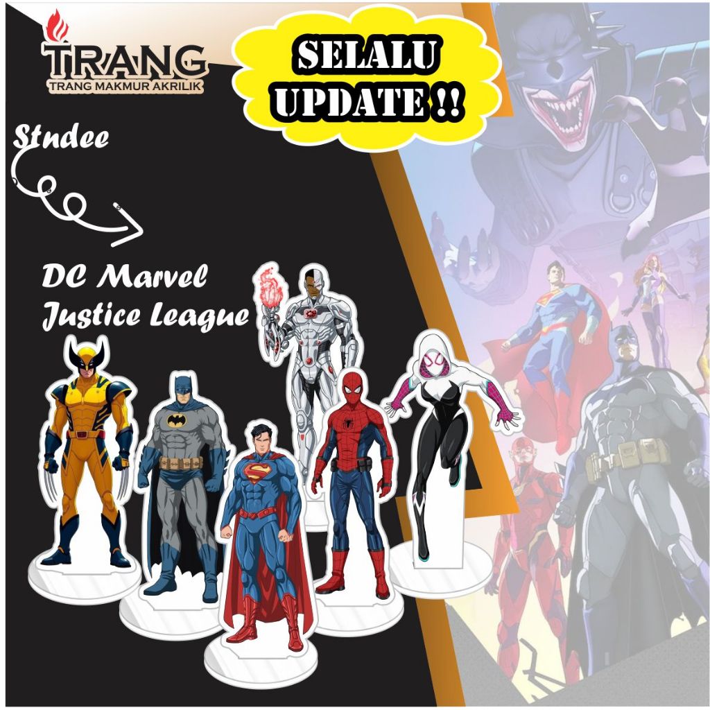 Standee Figure Acrylic DC Marvel Justice League Standing Action Figure ...