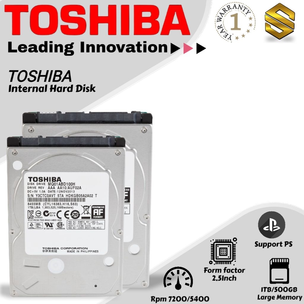 TOSHIBA Internal 2.5 Slim Sata 1TB Laptop Hard Drive New HDD Laptop ...