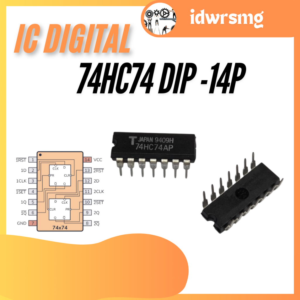 Sn74hc74n 74HC74 dip 14 pin 7474 Dual D Flip-Flop with Clear & preset ...