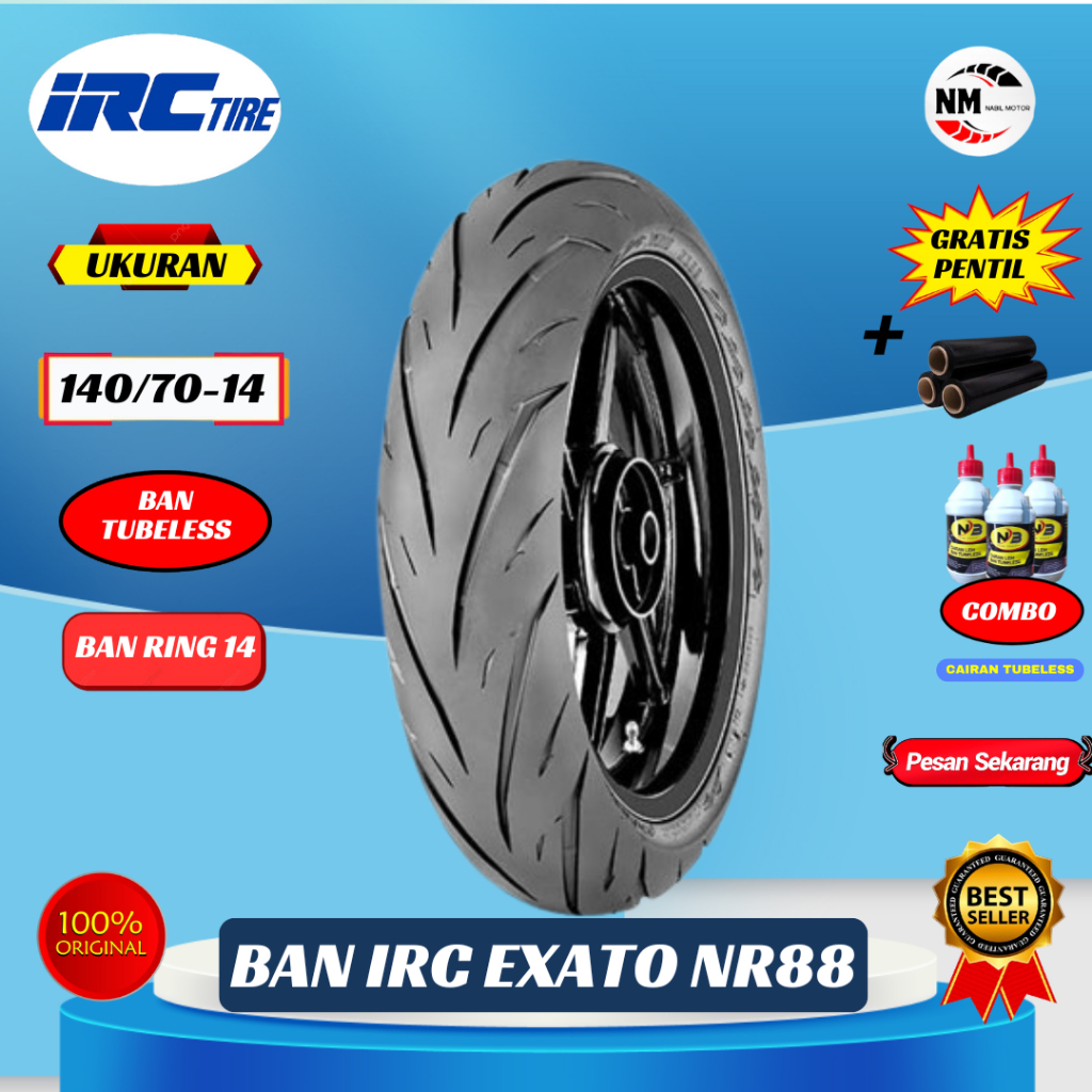 IRC EXATO 140/70-13 Rear Tire Nmax ADV PCX 160 Up Size Tubeless Free ...