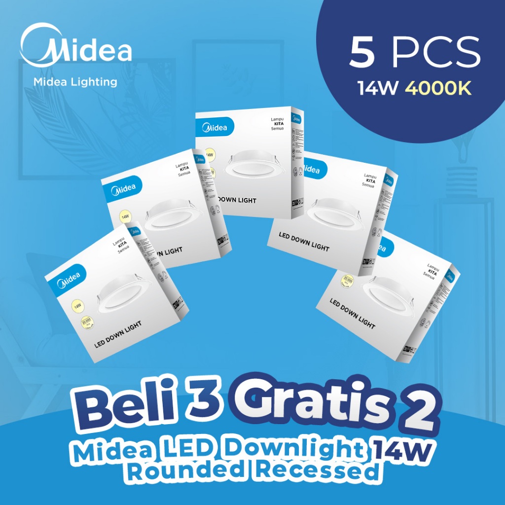 [Bundle] Midea LED Downlight 14 Watt 4000K - Soft Yellow - natural ...