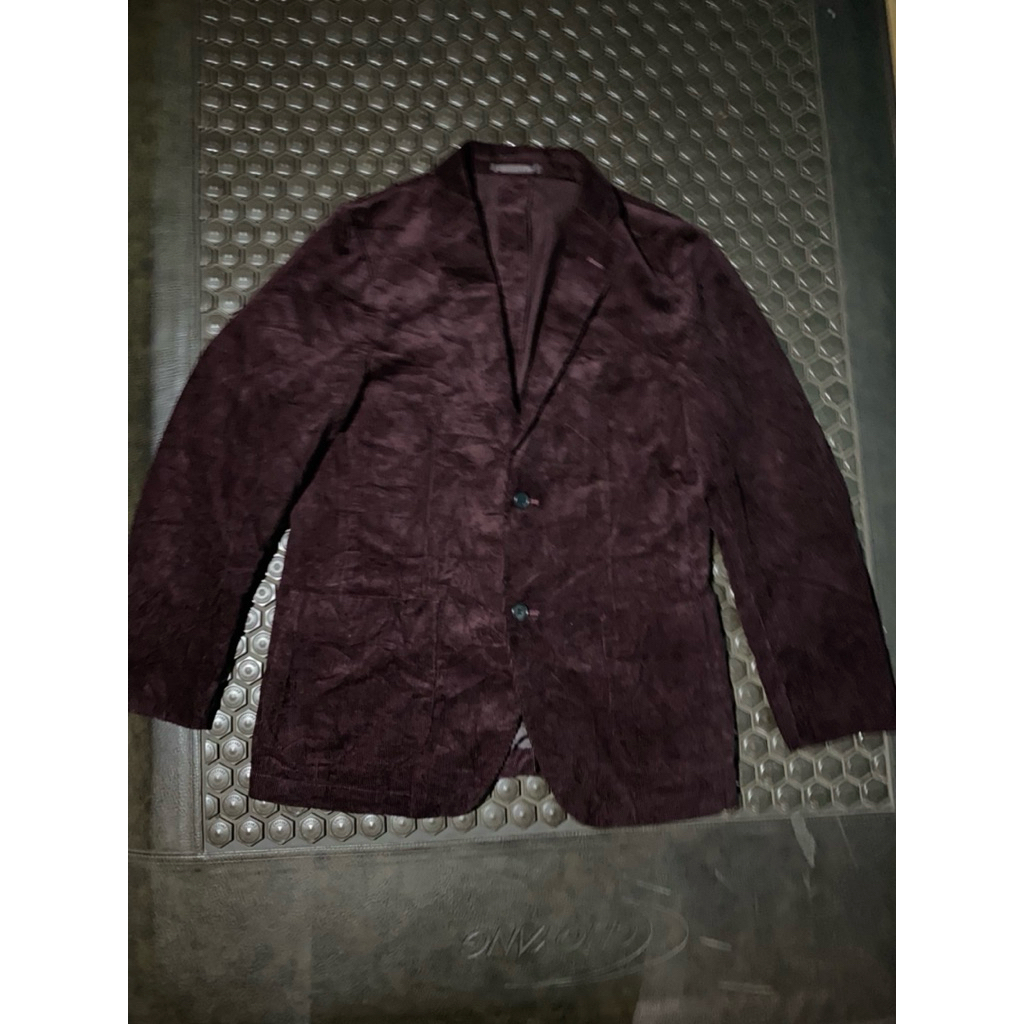 MERAH UNIQLO LUXURY JACKET BLAZER CORDUROY MAROON RED BRANDED | Shopee ...