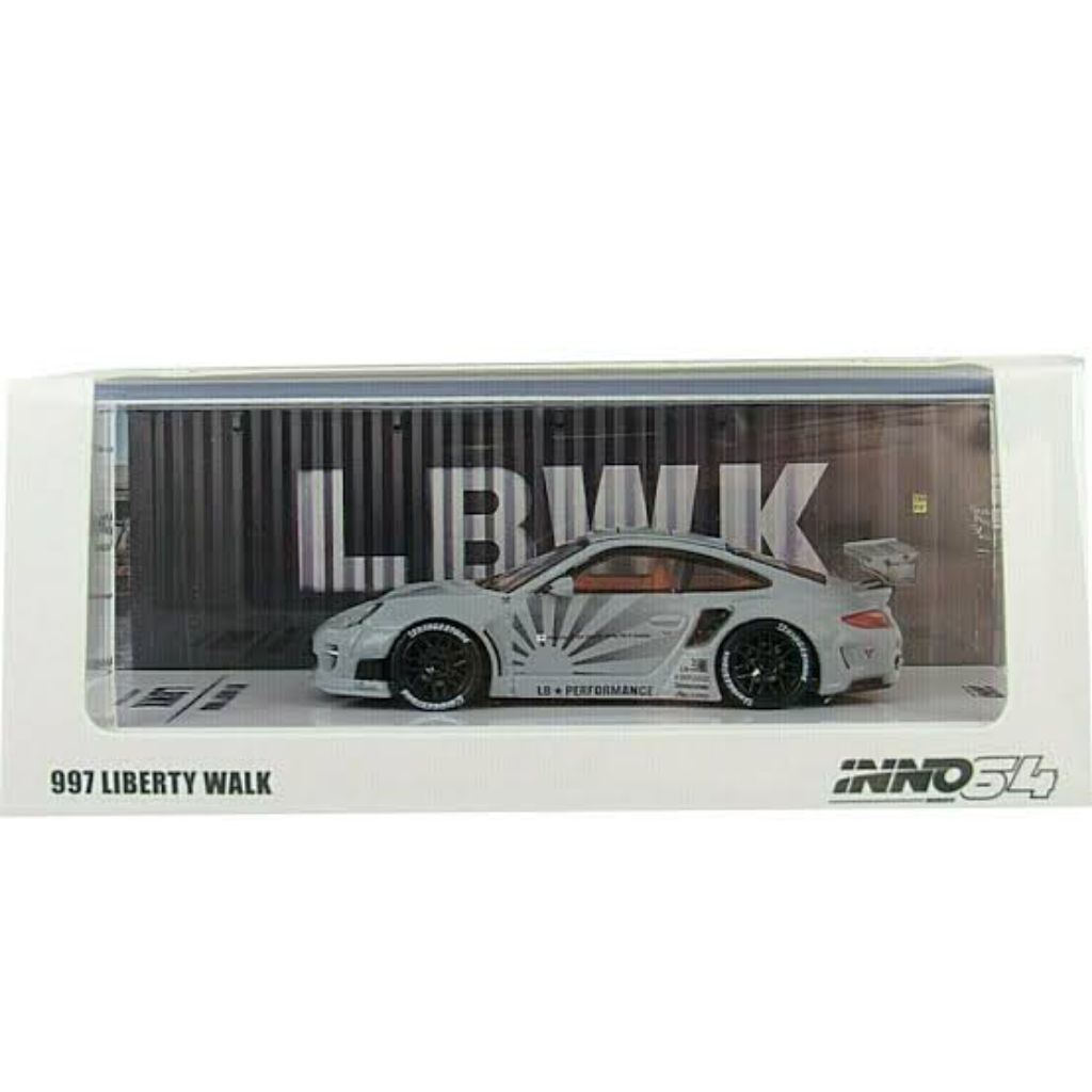 Inno64 Porsche 997 Matte Grey Liberty Walk LBWK Fighter Inspired Scale ...