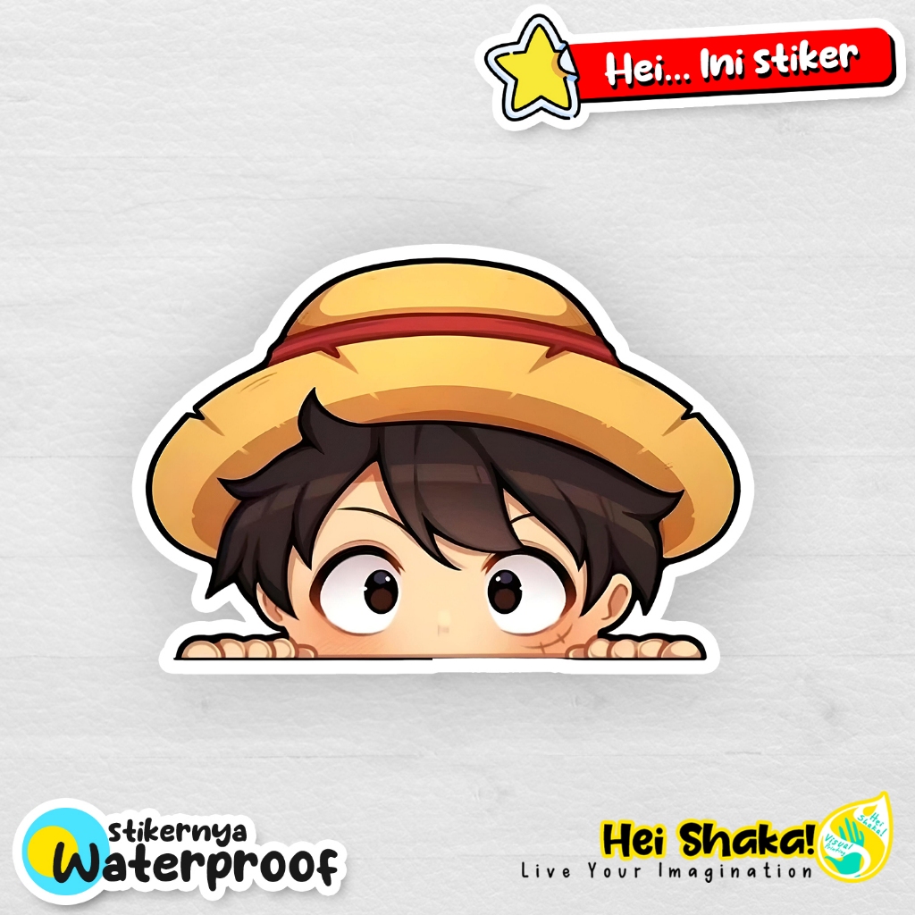 Luffy Sneaking Sticker One Piece Anime Vinyl Waterproof Sticker ...