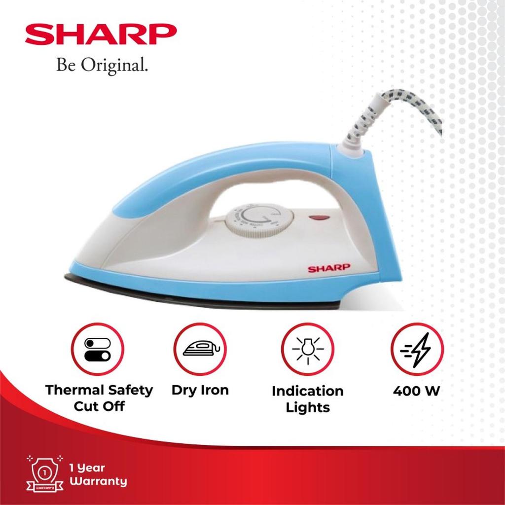 SHARP Electric Dry Iron EI-N05-B biru El N05 B | Shopee Malaysia