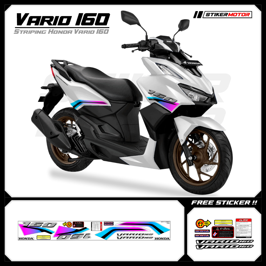 VR717 Striping Sticker Vario 160 New Honda Click 160 New Variation ...