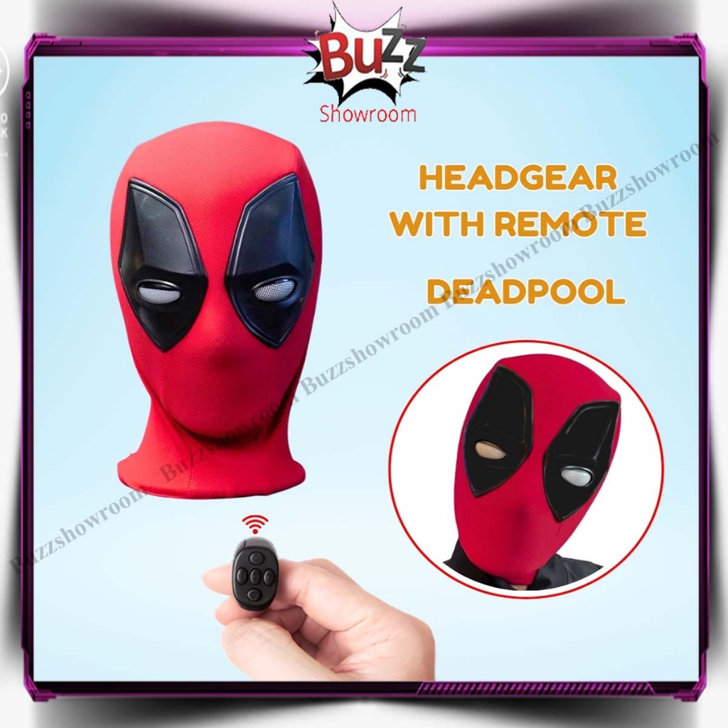 Deadpool Headgear Remote Superhero Cosplay Control Blink Mask | Shopee ...
