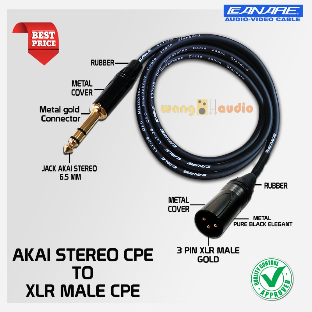 JAPAN STANDARD - audio cable Akai Stereo sound cable/ CPE to XLR Male ...